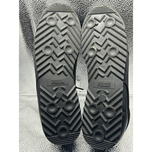 Puma Roma Classic Black Leather Sneakers Shoes Men Size 10 - Picture 7 of 7